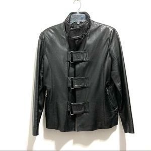 Skin Deep Women’s Leather Collection Black Fitted Genuine Leather Jacket
